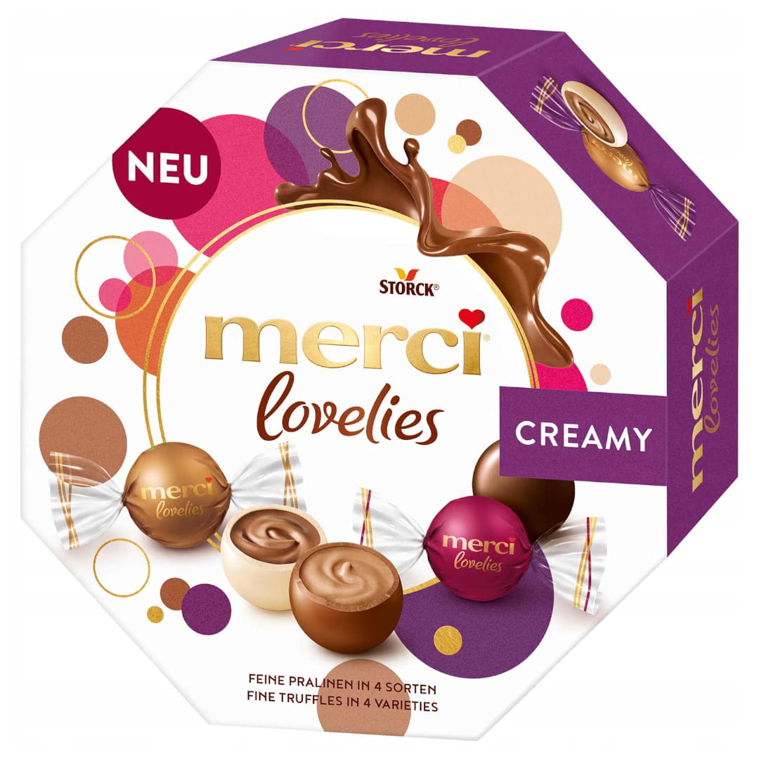 Merci-Lovelies-Creamy-Bombonierka-Czekoladki-185g.jpg Merci Lovelies 186g Cream - obrazek 1