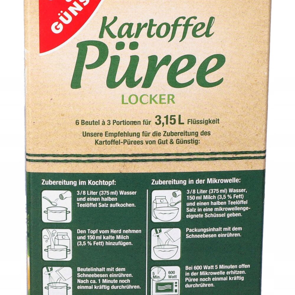 Puree ziemniaczane Gut&Gunstig 510 g 18 porcji z Niemiec - obrazek 6