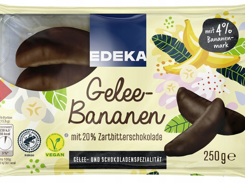 Galaretki Gelee-Bananen w czekoladzie Edeka 250 g z DE